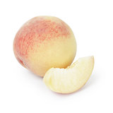 fresh whole peach with cut