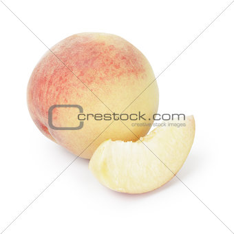 fresh whole peach with cut