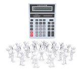 Group of white people worshiping calculator