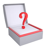 Question in open gift box
