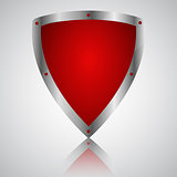 Victory red shield symbol icon