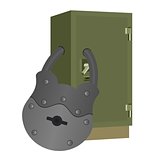 The lock on the safe