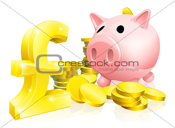 Pound sign piggy bank