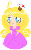 Blond Cupcake Princess In Pink Dress