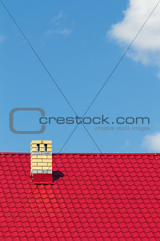 Red roof with chimney