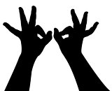 a pair child hand silhouette,vector