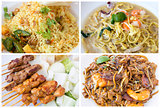 Southeast Asian Singapore Local Food Collage