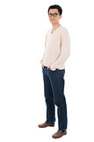 Front view full body casual Asian man 