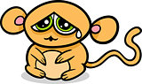 cartoon kawaii sad monkey