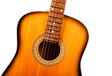 acoustic guitar central part closeup