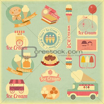Ice Cream Retro Labels