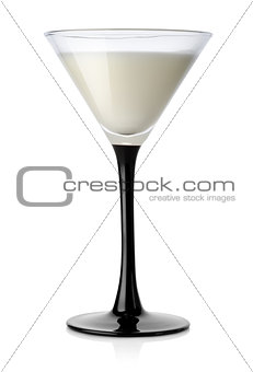 White cocktail in a wineglass