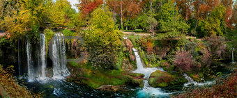 beautiful view with the waterfalls of duden in Turkey