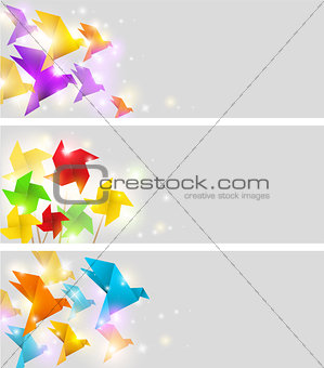 Banners with origami