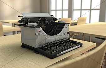 Typewriter on a desk
