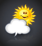 Smiling sun and cloud for text message