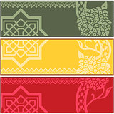 Banners with Islamic ornaments