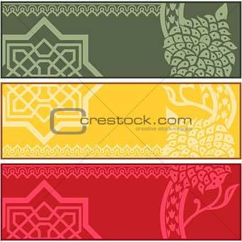 Banners with Islamic ornaments
