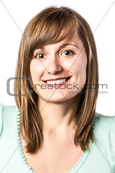 Portrait young laughing woman