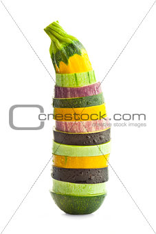 Sliced Courgette (Zucchini) and Eggplants /  Colorful vegetable'
