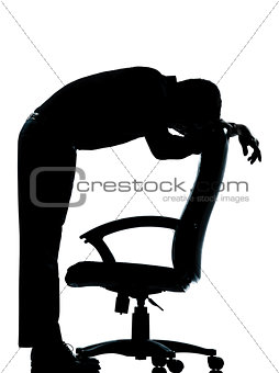 one business man  tired sad despair  silhouette