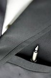 Ink pen in business suit pocket