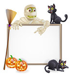 Mummy Halloween Sign