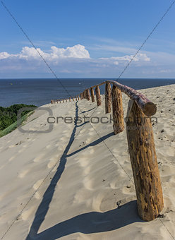 Wooden fence on the highest dune of the curonian Spit