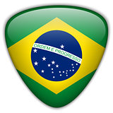 Brazil Flag Glossy Button