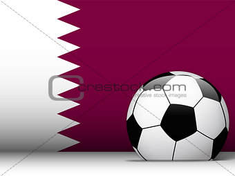 Qatar Soccer Ball with Flag Background