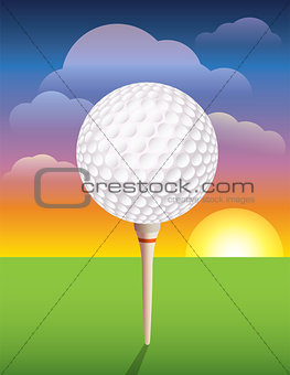 Golf Ball on Tee Background