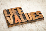 life values in wood type