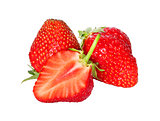 fresh, juicy and healthy strawberry isolated over white