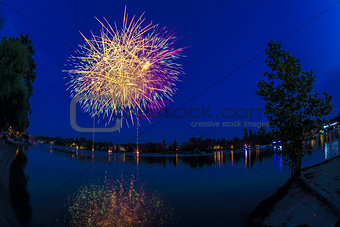 Fireworks on the river Ticino, Sesto Calende - Varese