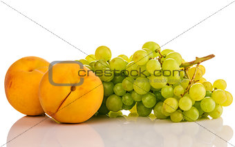 green grapes and ripe peach