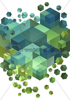 Abstract 3D cubes, vector 