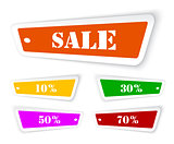 Sale sticker style sign in perspective