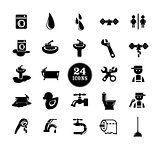 Black bathroom Icons Set