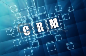 CRM in blue glass cubes
