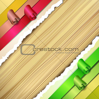 Background with paper and wood