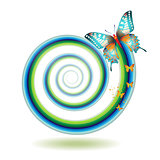 Butterfly moving in spiral