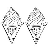 Strawberry ice cream cartoon