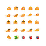 Collection of web icons which can use mainly used to represent digital information, email, message, and data of an information technology
