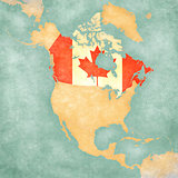 Map of North America - Canada (Vintage Series)
