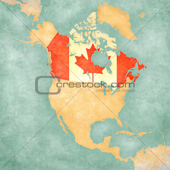 Map of North America - Canada (Vintage Series)