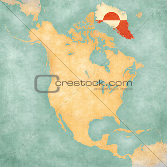 Map of North America - Greenland (Vintage Series)