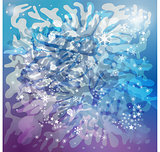 Vector abstract background with snow flakes
