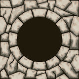 Circle frame with stone seamless pattern