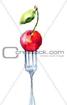 Cherry on the fork