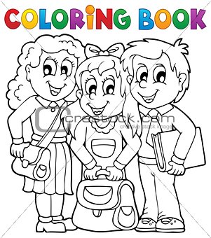 Coloring book pupil theme 1